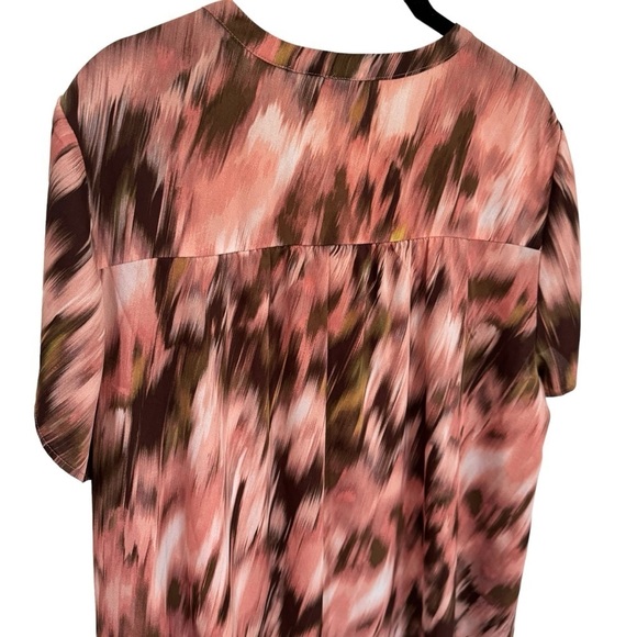 Torrid Pink and Brown Watercolor Dolman Blouse Women's Size 1 (L) - Picture 5 of 10
